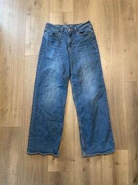 Wide Leg Blue Denim Jeans
